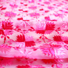 Load image into Gallery viewer, Pink Phulkari embroidery on Organza Dupatta by Mysticloom
