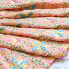 Load image into Gallery viewer, Spring Melody Phulkari Dupatta for women by Mysticloom //Peach Chiffon Dupatta for Online shopping // Pastel
