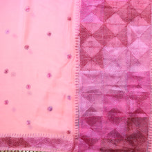 Load image into Gallery viewer, Handmade phulkari embroidery on pink dupatta by Mysticloom
